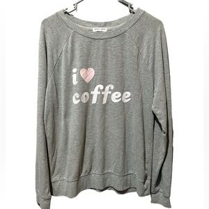I love coffee grayson threads women’s size XL  grey sweater cozy